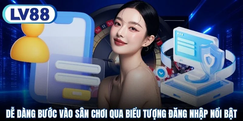 Dễ dàng bước vào sân chơi qua biểu tượng đăng nhập nổi bật